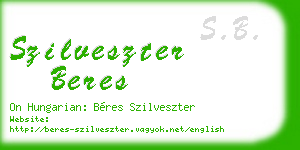 szilveszter beres business card